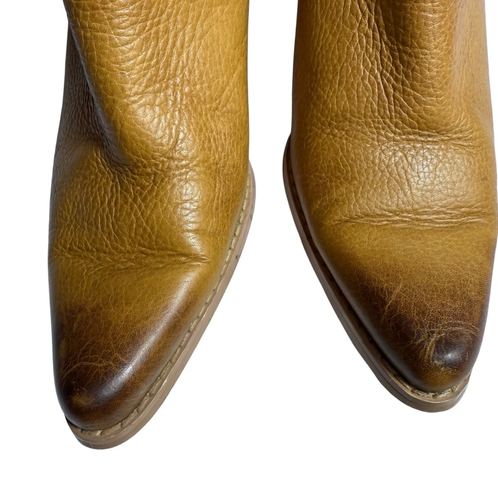 Bass Caspian Suede & Leather Slouch Cowboy Boots | Brown/Tan | 6.5M EUC - Picture 5 of 10